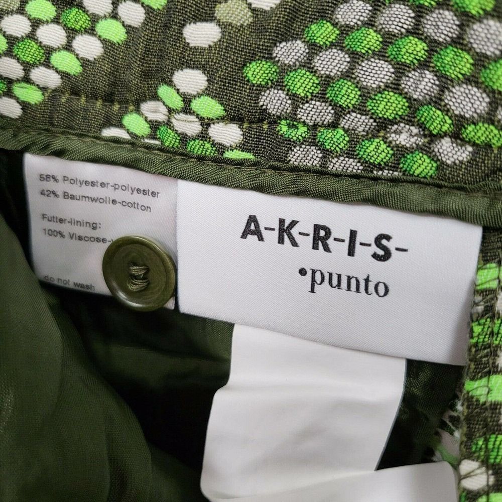 Akris Punto Pants sz 10 Madison Print Jacquard Crop In Agave geometric NWT - Picture 8 of 10